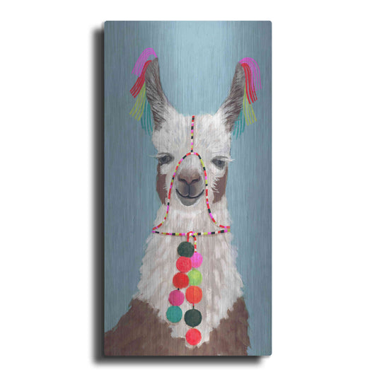 Luxe Metal Art 'Adorned Llama I' by Victoria Borges Metal Wall Art