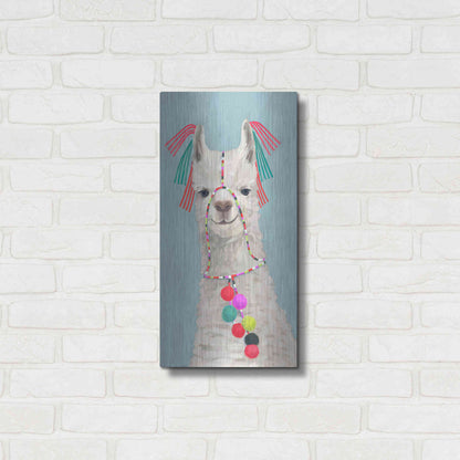 Luxe Metal Art 'Adorned Llama II' by Victoria Borges Metal Wall Art,12x24