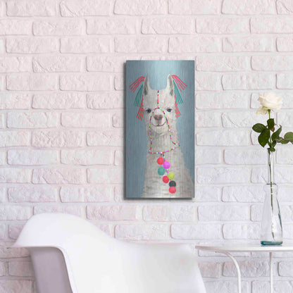 Luxe Metal Art 'Adorned Llama II' by Victoria Borges Metal Wall Art,12x24