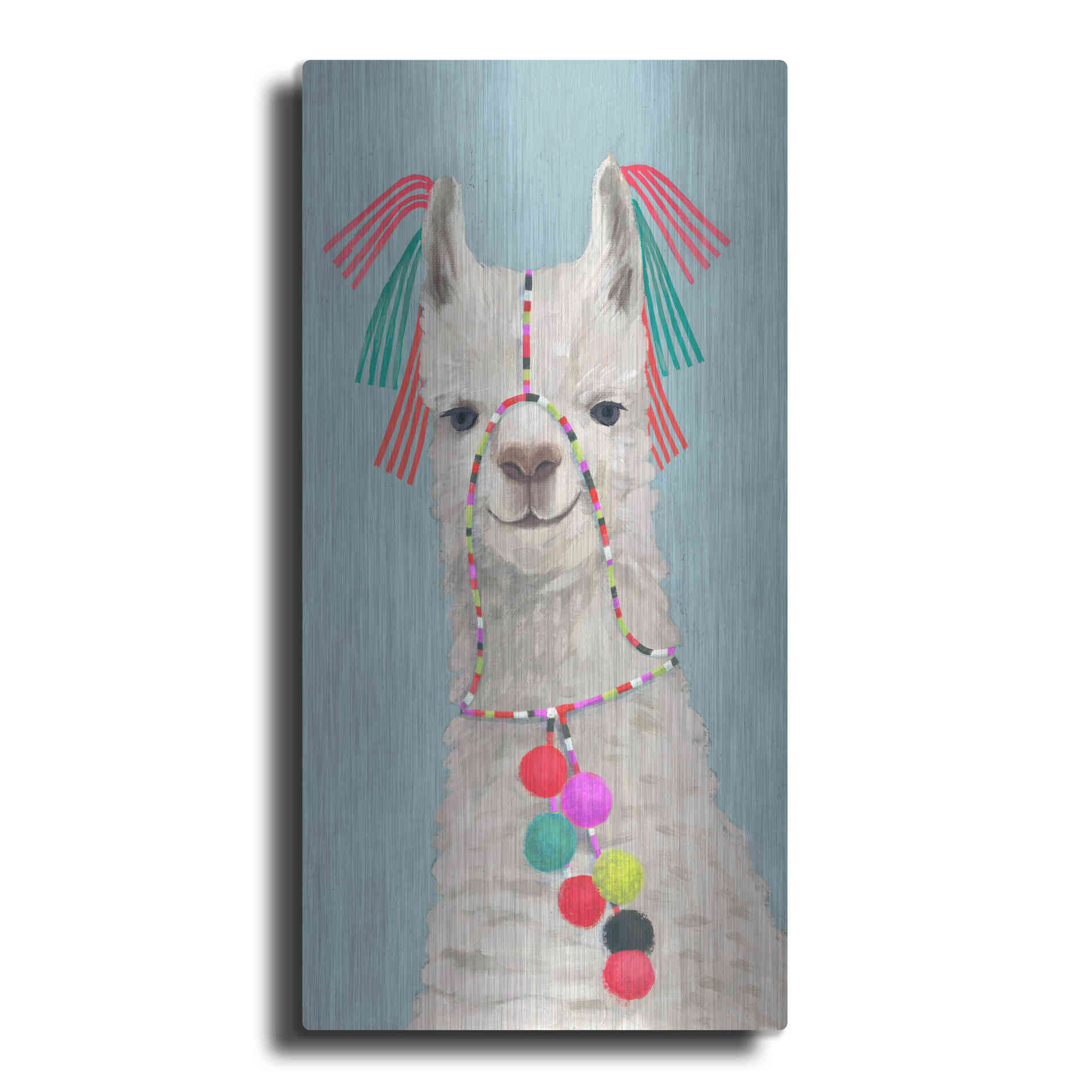 Luxe Metal Art 'Adorned Llama II' by Victoria Borges Metal Wall Art