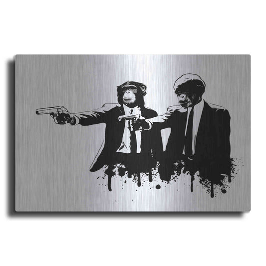 Luxe Metal Art 'Divine Monkey Intervention' by Nicklas Gustafsson, Metal Wall Art