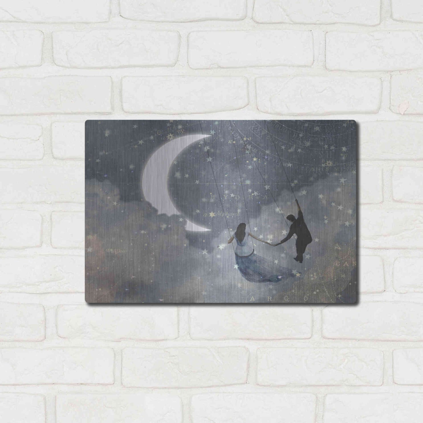 Luxe Metal Art 'Celestial Love I' by Victoria Borges Metal Wall Art,16x12