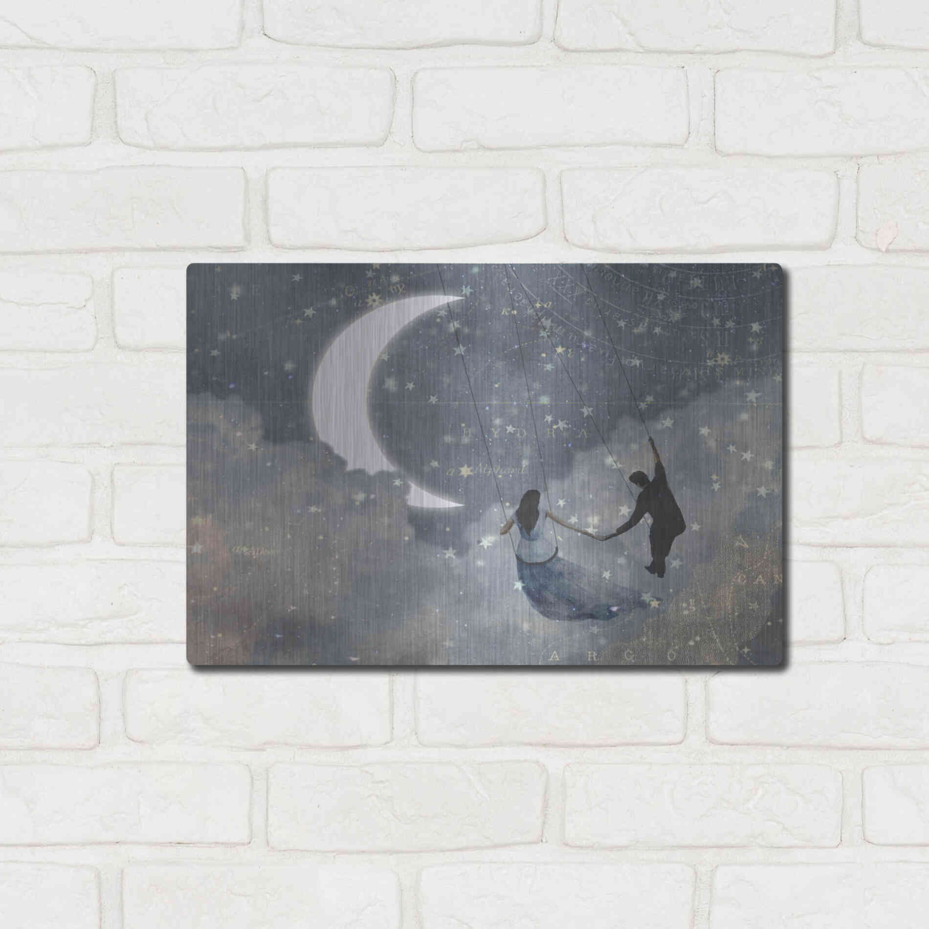 Luxe Metal Art 'Celestial Love I' by Victoria Borges Metal Wall Art,16x12