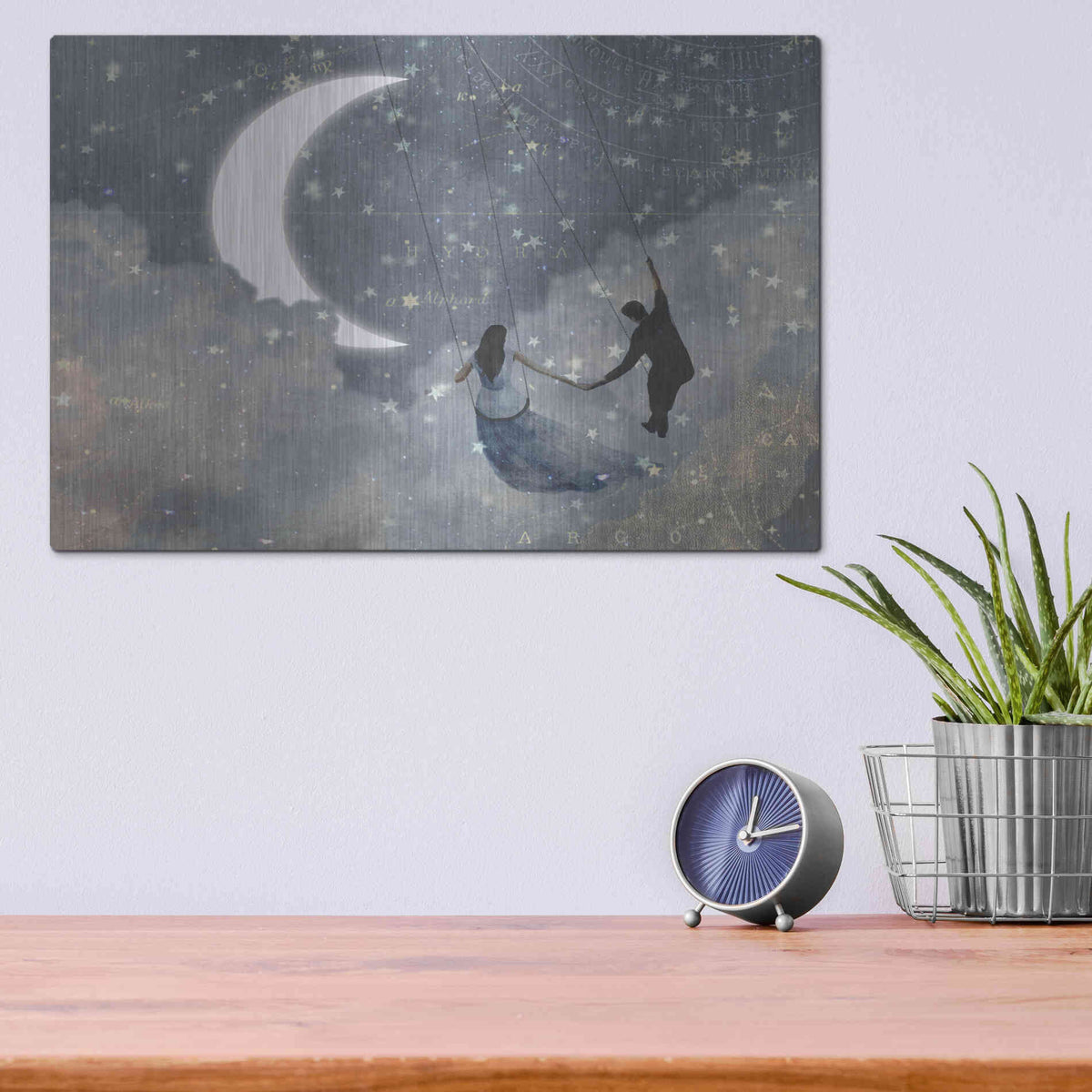Luxe Metal Art 'Celestial Love I' by Victoria Borges Metal Wall Art,16x12