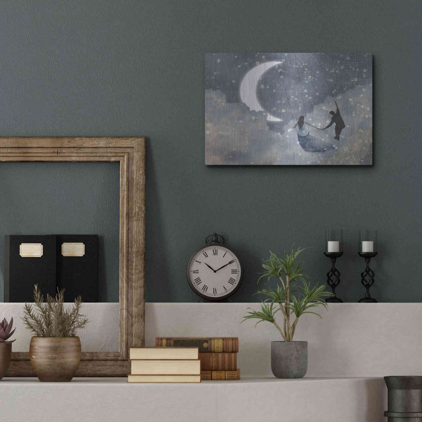 Luxe Metal Art 'Celestial Love I' by Victoria Borges Metal Wall Art,16x12