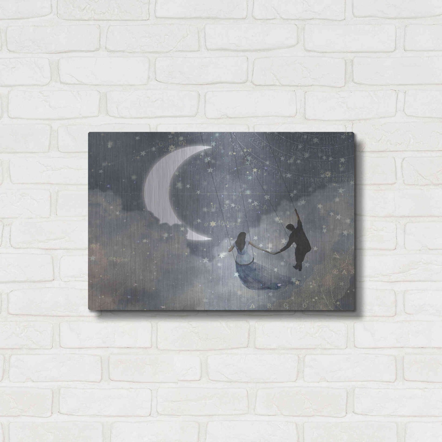 Luxe Metal Art 'Celestial Love I' by Victoria Borges Metal Wall Art,24x16