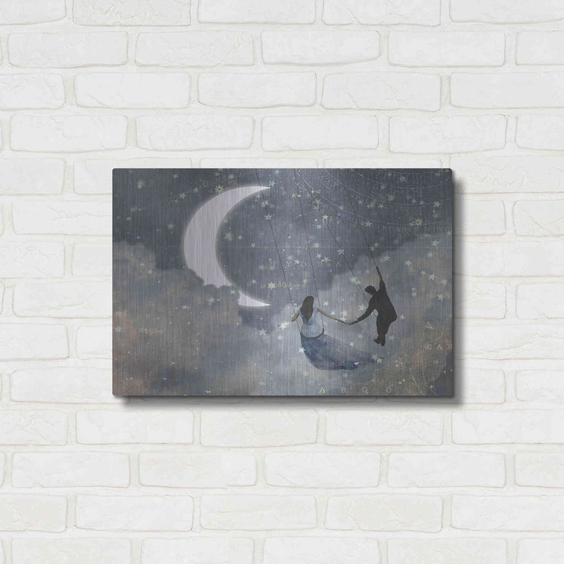 Luxe Metal Art 'Celestial Love I' by Victoria Borges Metal Wall Art,24x16