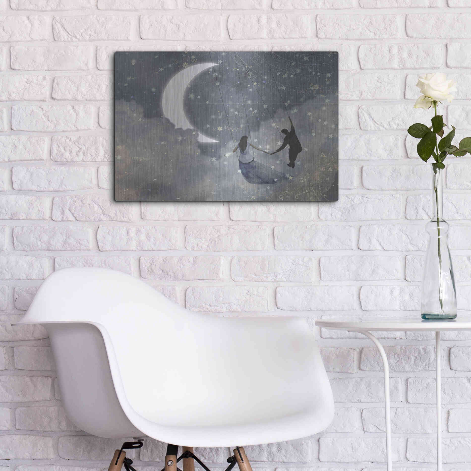 Luxe Metal Art 'Celestial Love I' by Victoria Borges Metal Wall Art,24x16