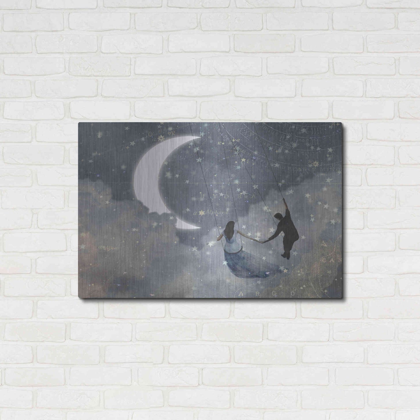 Luxe Metal Art 'Celestial Love I' by Victoria Borges Metal Wall Art,36x24