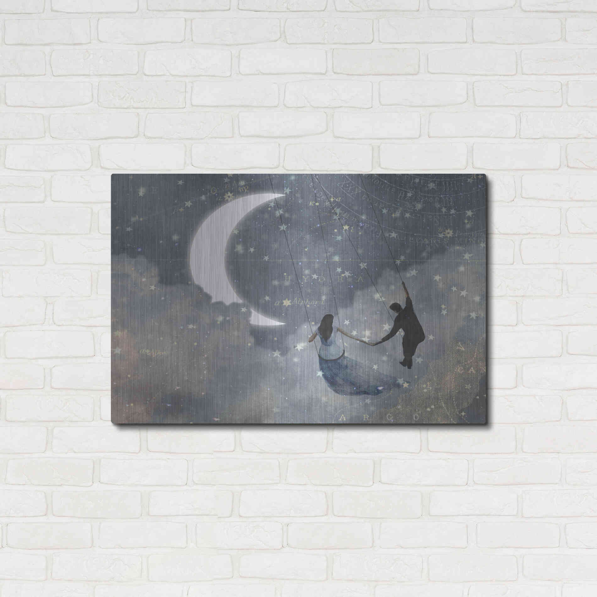 Luxe Metal Art 'Celestial Love I' by Victoria Borges Metal Wall Art,36x24