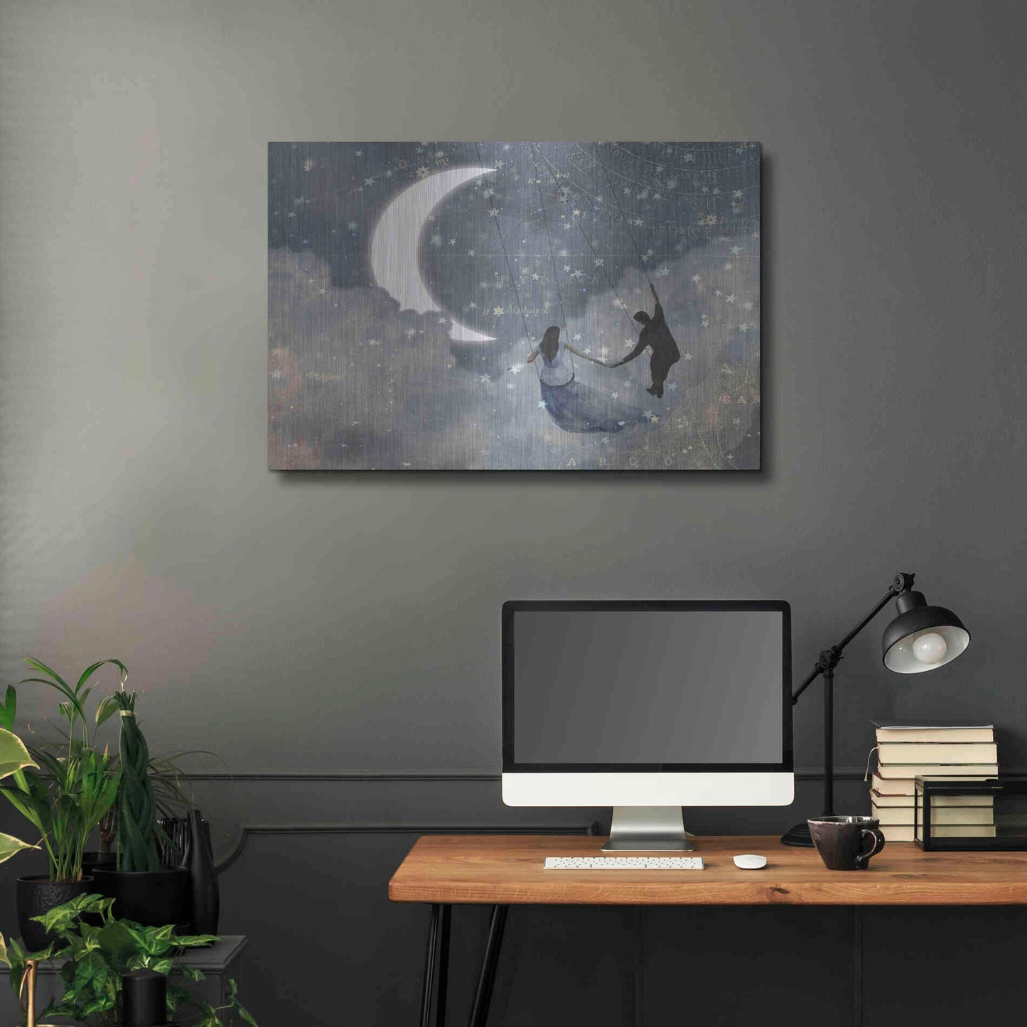 Luxe Metal Art 'Celestial Love I' by Victoria Borges Metal Wall Art,36x24