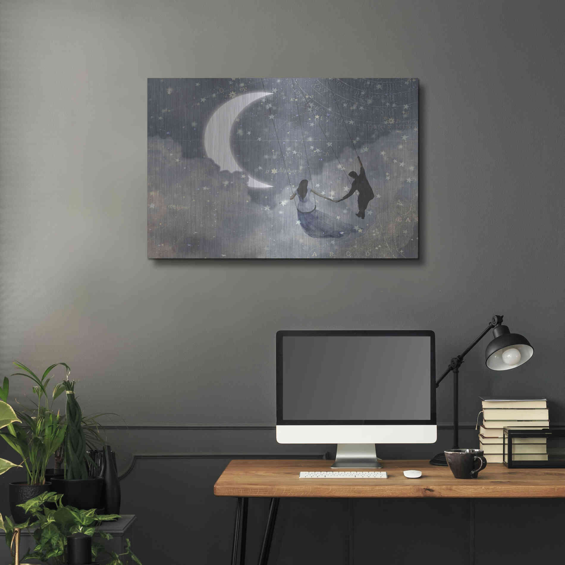 Luxe Metal Art 'Celestial Love I' by Victoria Borges Metal Wall Art,36x24