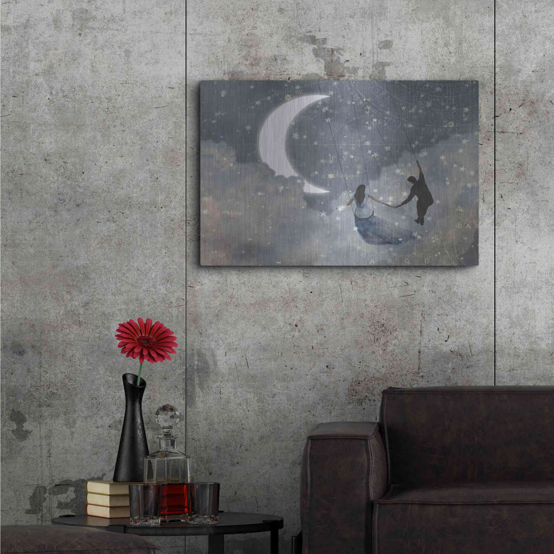 Luxe Metal Art 'Celestial Love I' by Victoria Borges Metal Wall Art,36x24