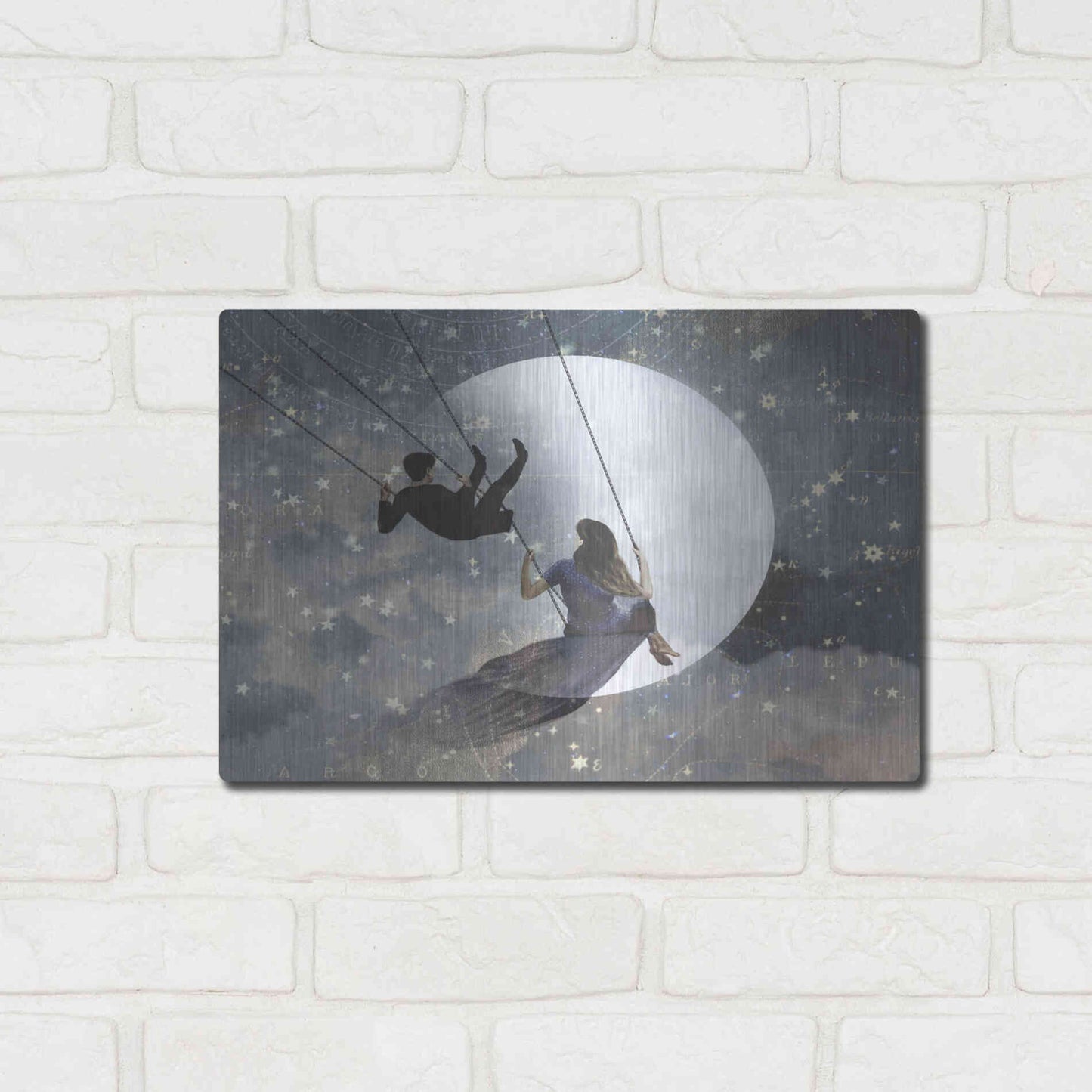 Luxe Metal Art 'Celestial Love II' by Victoria Borges Metal Wall Art,16x12