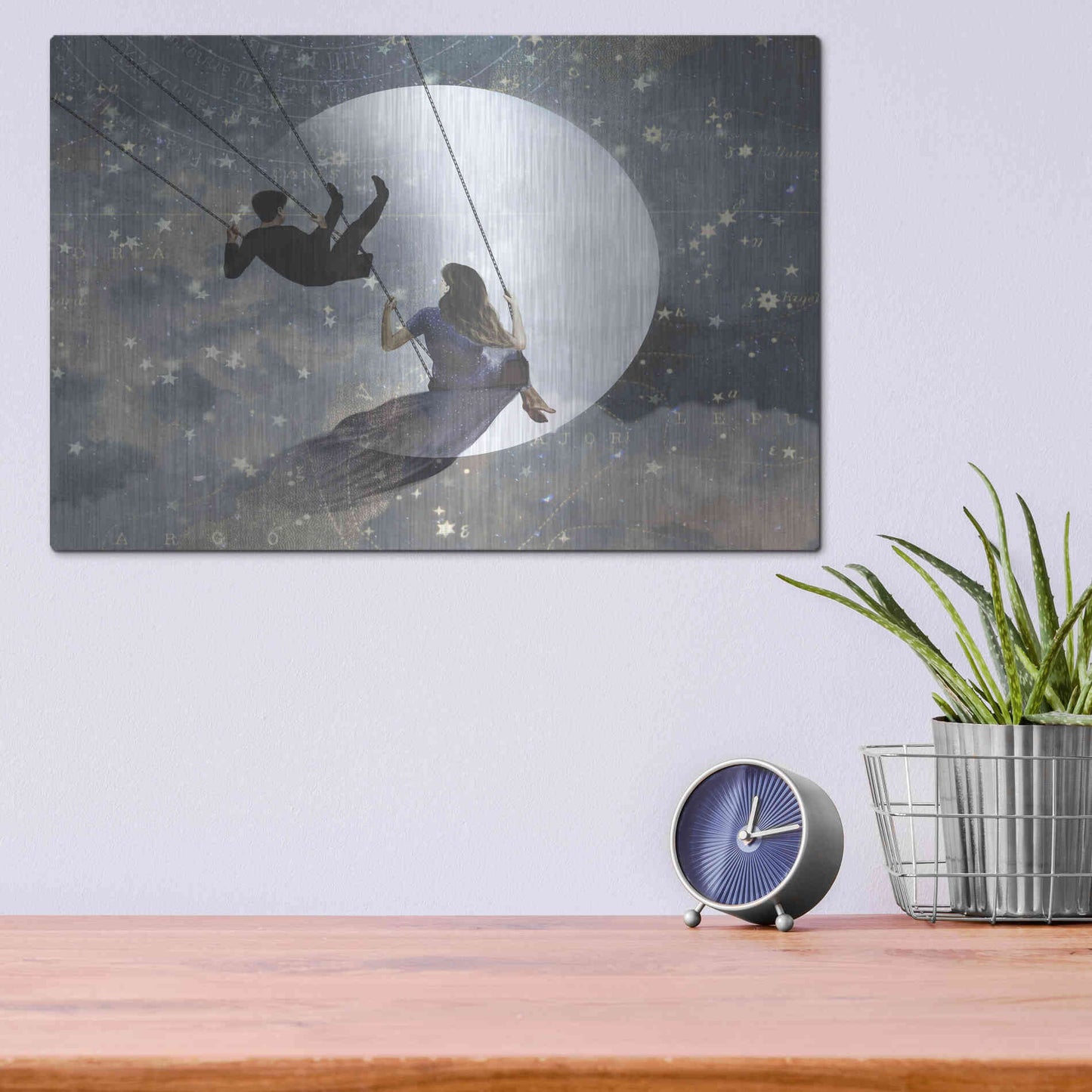 Luxe Metal Art 'Celestial Love II' by Victoria Borges Metal Wall Art,16x12