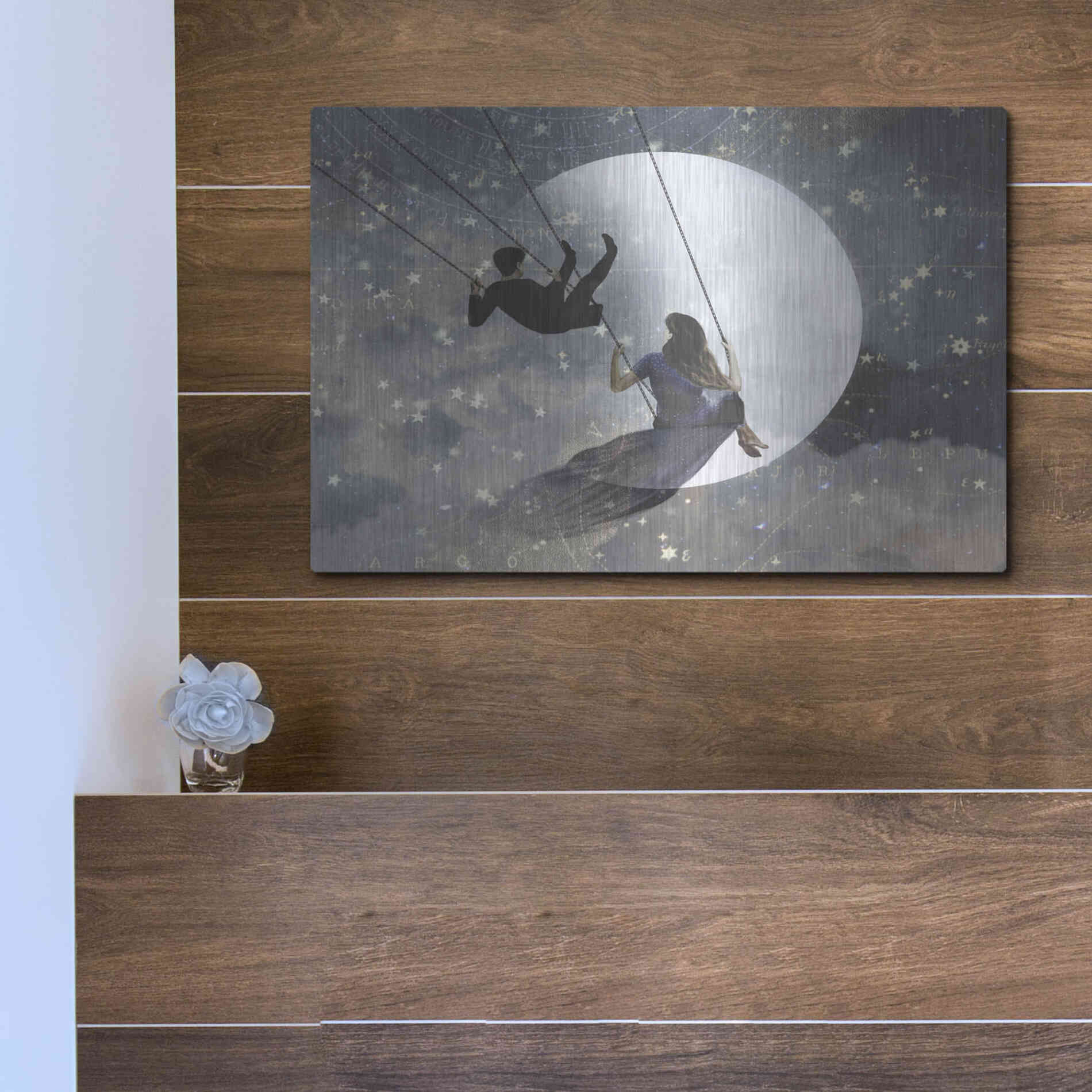 Luxe Metal Art 'Celestial Love II' by Victoria Borges Metal Wall Art,16x12