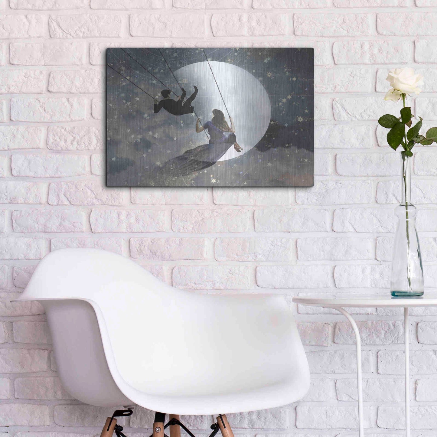 Luxe Metal Art 'Celestial Love II' by Victoria Borges Metal Wall Art,24x16