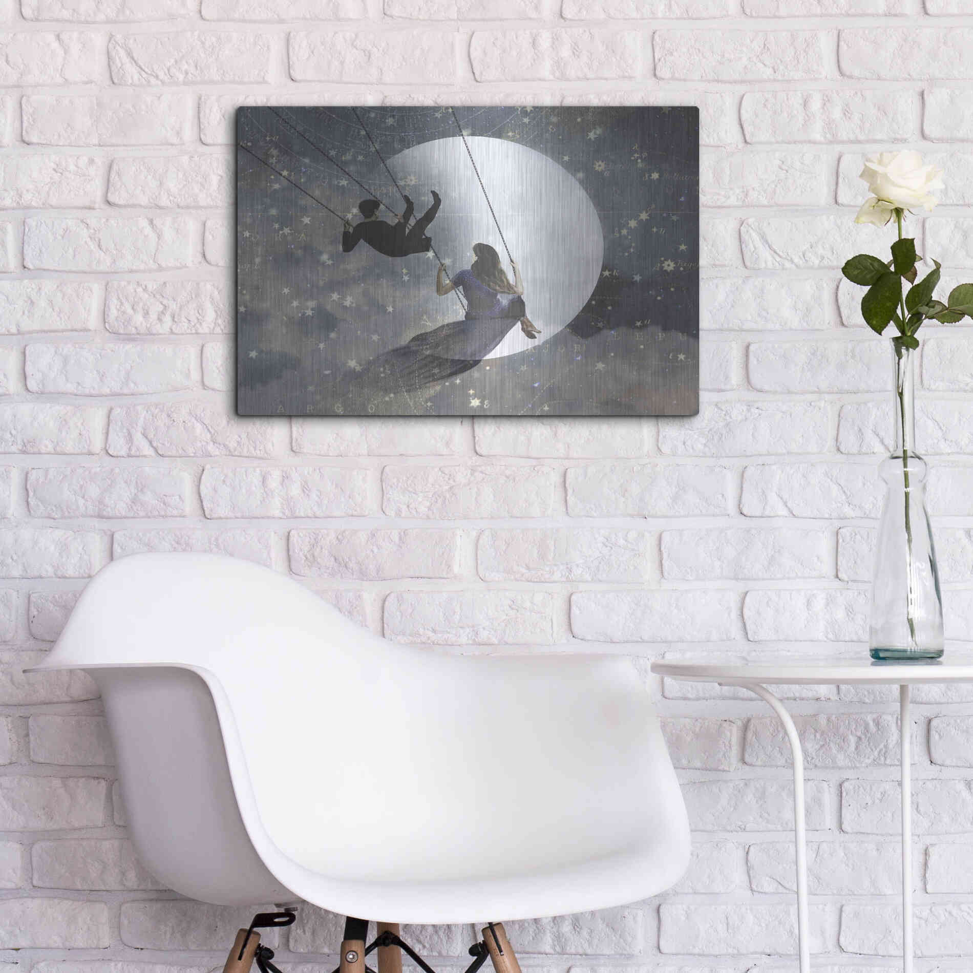 Luxe Metal Art 'Celestial Love II' by Victoria Borges Metal Wall Art,24x16