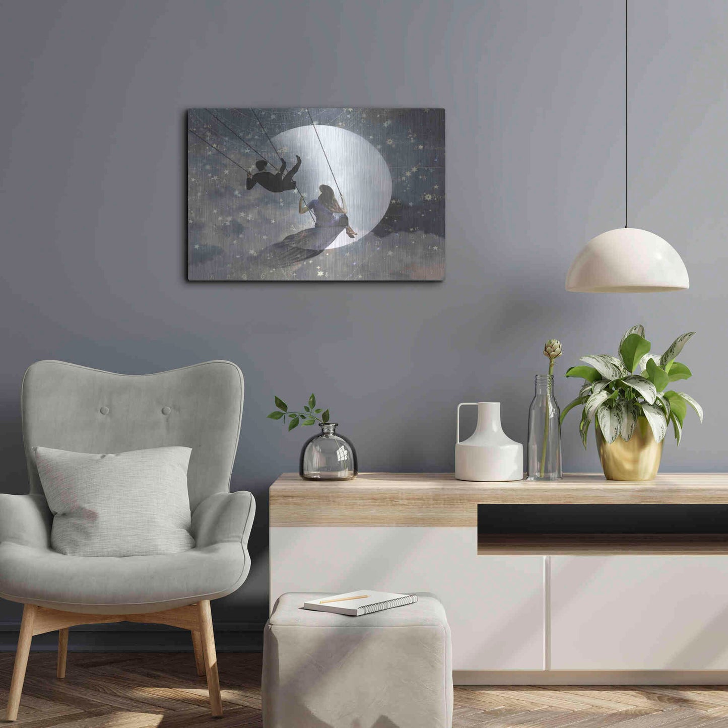 Luxe Metal Art 'Celestial Love II' by Victoria Borges Metal Wall Art,24x16