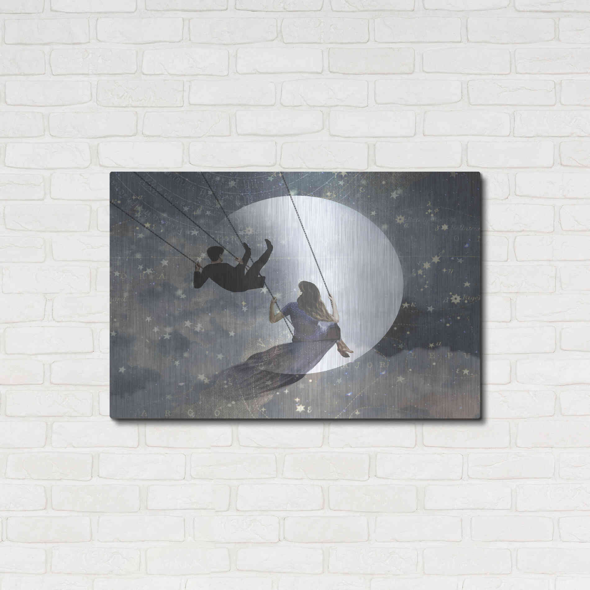 Luxe Metal Art 'Celestial Love II' by Victoria Borges Metal Wall Art,36x24