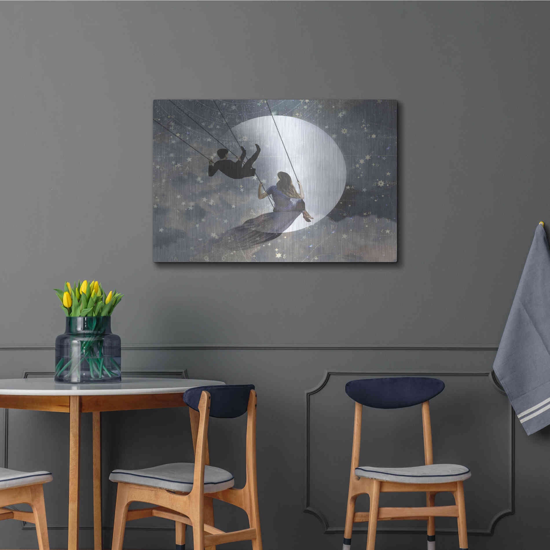 Luxe Metal Art 'Celestial Love II' by Victoria Borges Metal Wall Art,36x24