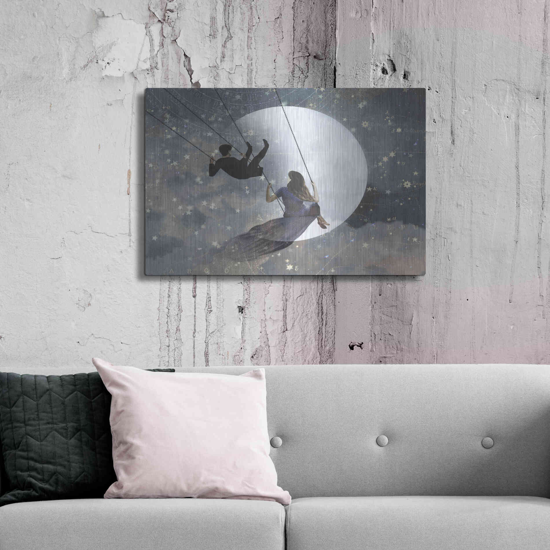 Luxe Metal Art 'Celestial Love II' by Victoria Borges Metal Wall Art,36x24