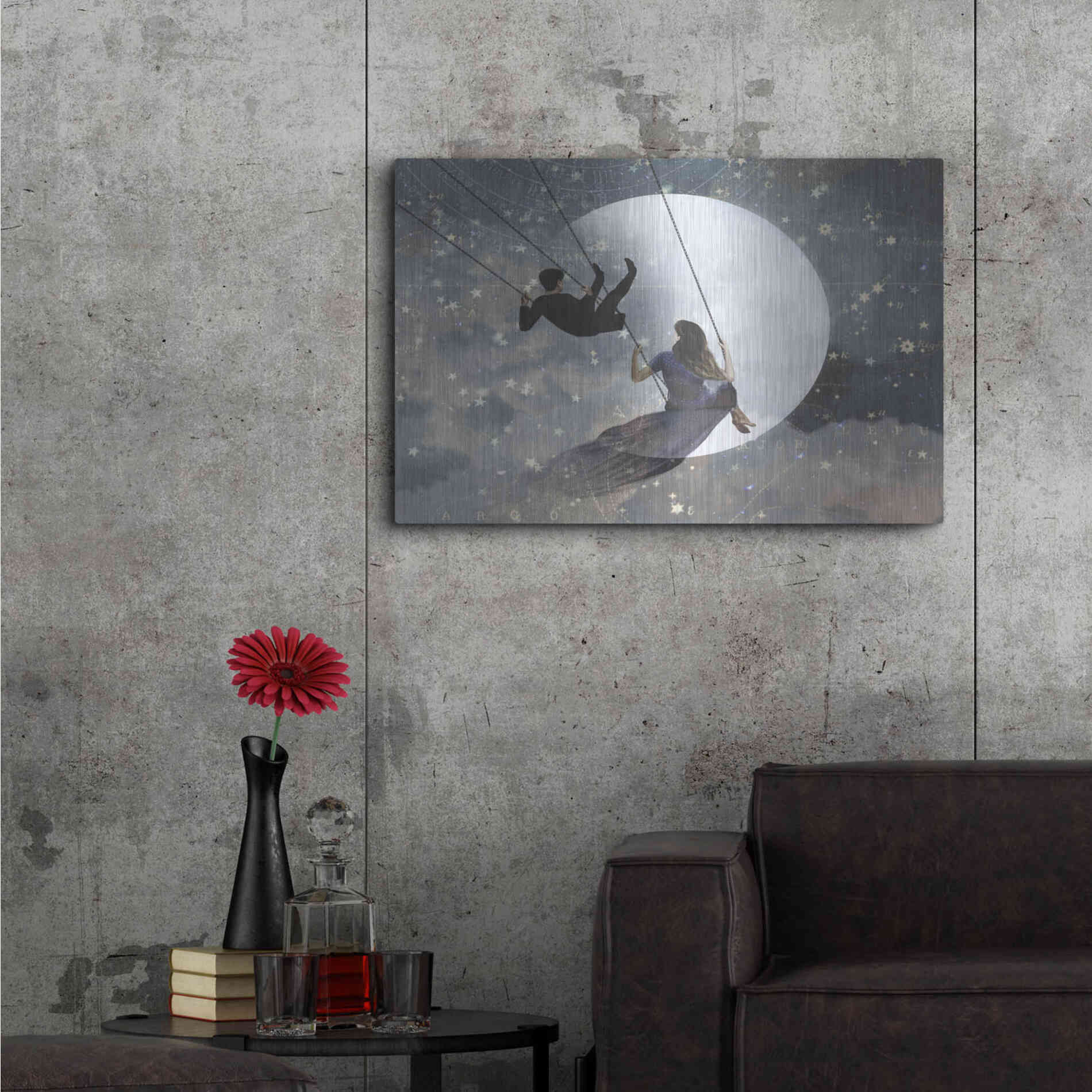 Luxe Metal Art 'Celestial Love II' by Victoria Borges Metal Wall Art,36x24