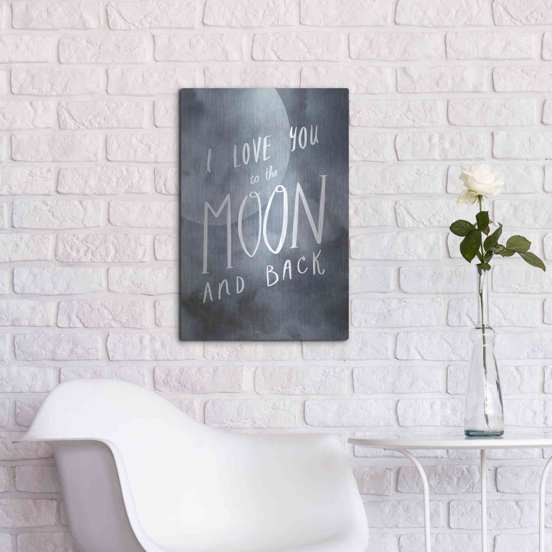 Luxe Metal Art 'Celestial Love III' by Victoria Borges Metal Wall Art,16x24