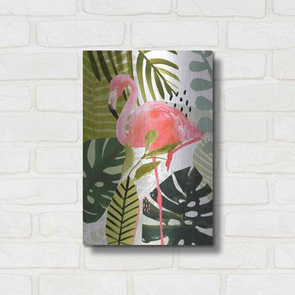 Luxe Metal Art 'Flamingo Forest I' by Victoria Borges Metal Wall Art,12x16