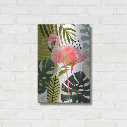Luxe Metal Art 'Flamingo Forest I' by Victoria Borges Metal Wall Art,16x24