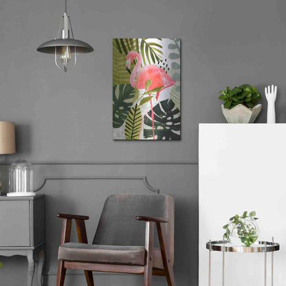 Luxe Metal Art 'Flamingo Forest I' by Victoria Borges Metal Wall Art,16x24