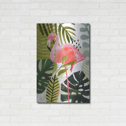 Luxe Metal Art 'Flamingo Forest I' by Victoria Borges Metal Wall Art,24x36