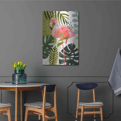 Luxe Metal Art 'Flamingo Forest I' by Victoria Borges Metal Wall Art,24x36