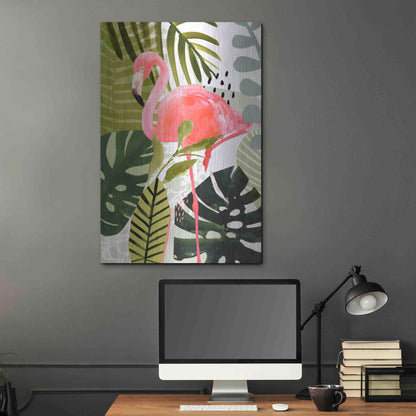 Luxe Metal Art 'Flamingo Forest I' by Victoria Borges Metal Wall Art,24x36