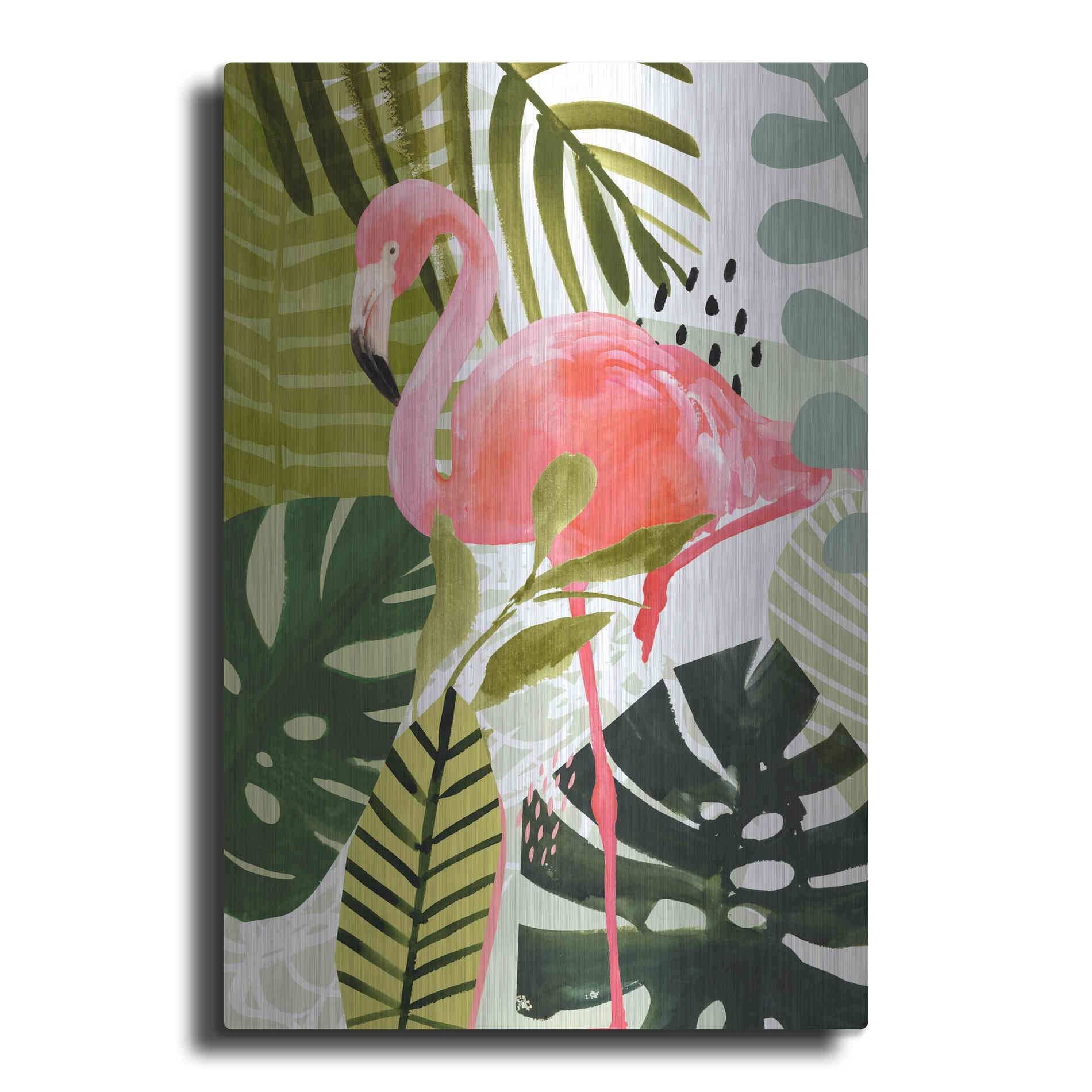 Luxe Metal Art 'Flamingo Forest I' by Victoria Borges Metal Wall Art