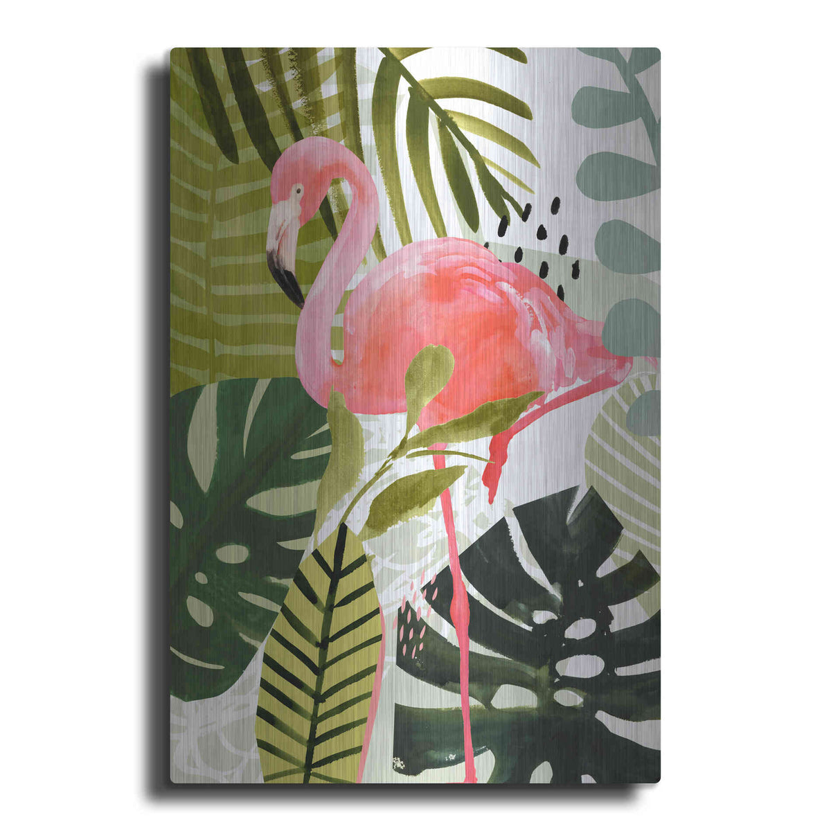 Luxe Metal Art 'Flamingo Forest I' by Victoria Borges Metal Wall Art