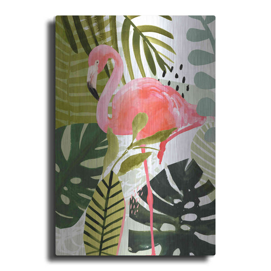 Luxe Metal Art 'Flamingo Forest I' by Victoria Borges Metal Wall Art