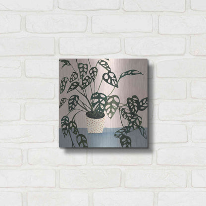 Luxe Metal Art 'Houseplant I' by Victoria Borges Metal Wall Art,12x12