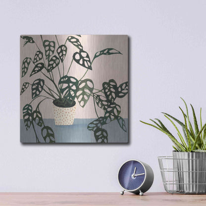 Luxe Metal Art 'Houseplant I' by Victoria Borges Metal Wall Art,12x12