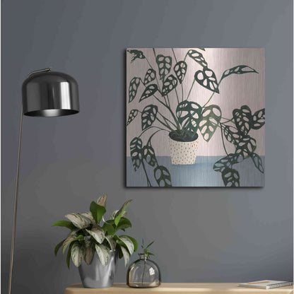 Luxe Metal Art 'Houseplant I' by Victoria Borges Metal Wall Art,24x24