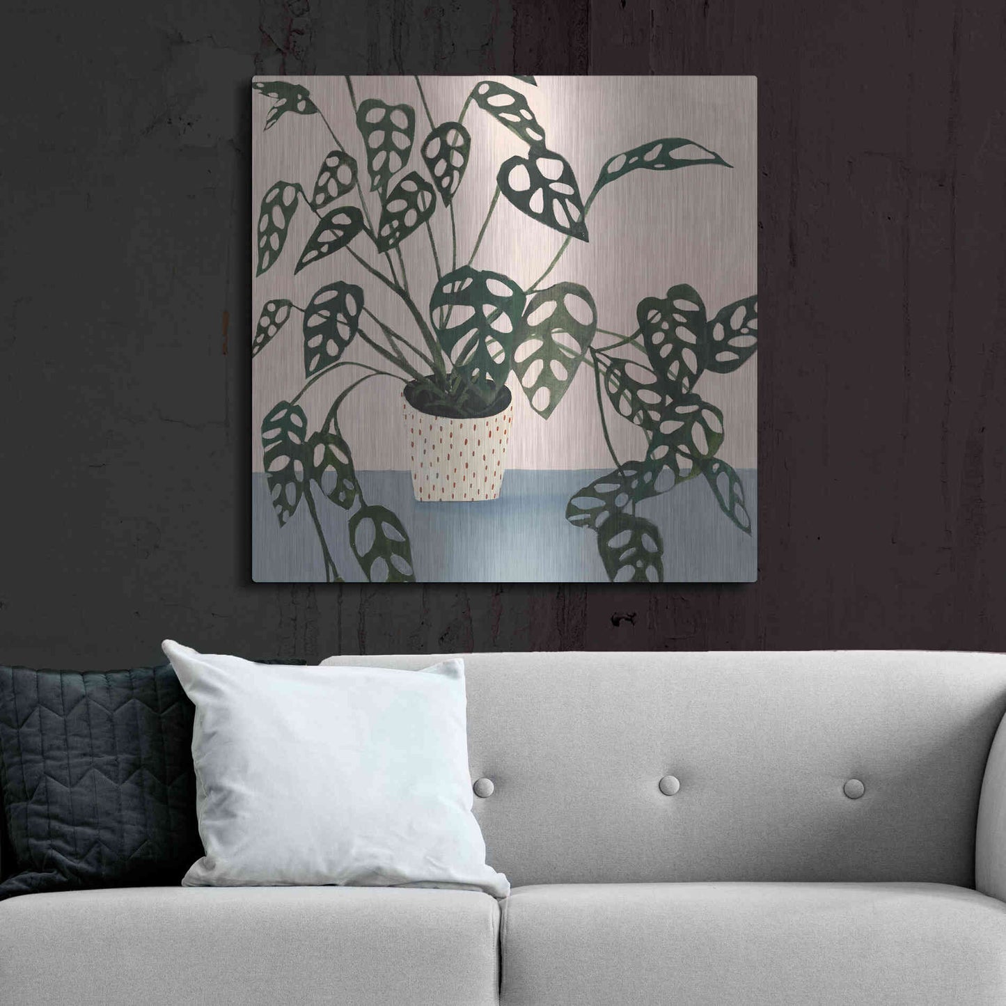 Luxe Metal Art 'Houseplant I' by Victoria Borges Metal Wall Art,36x36