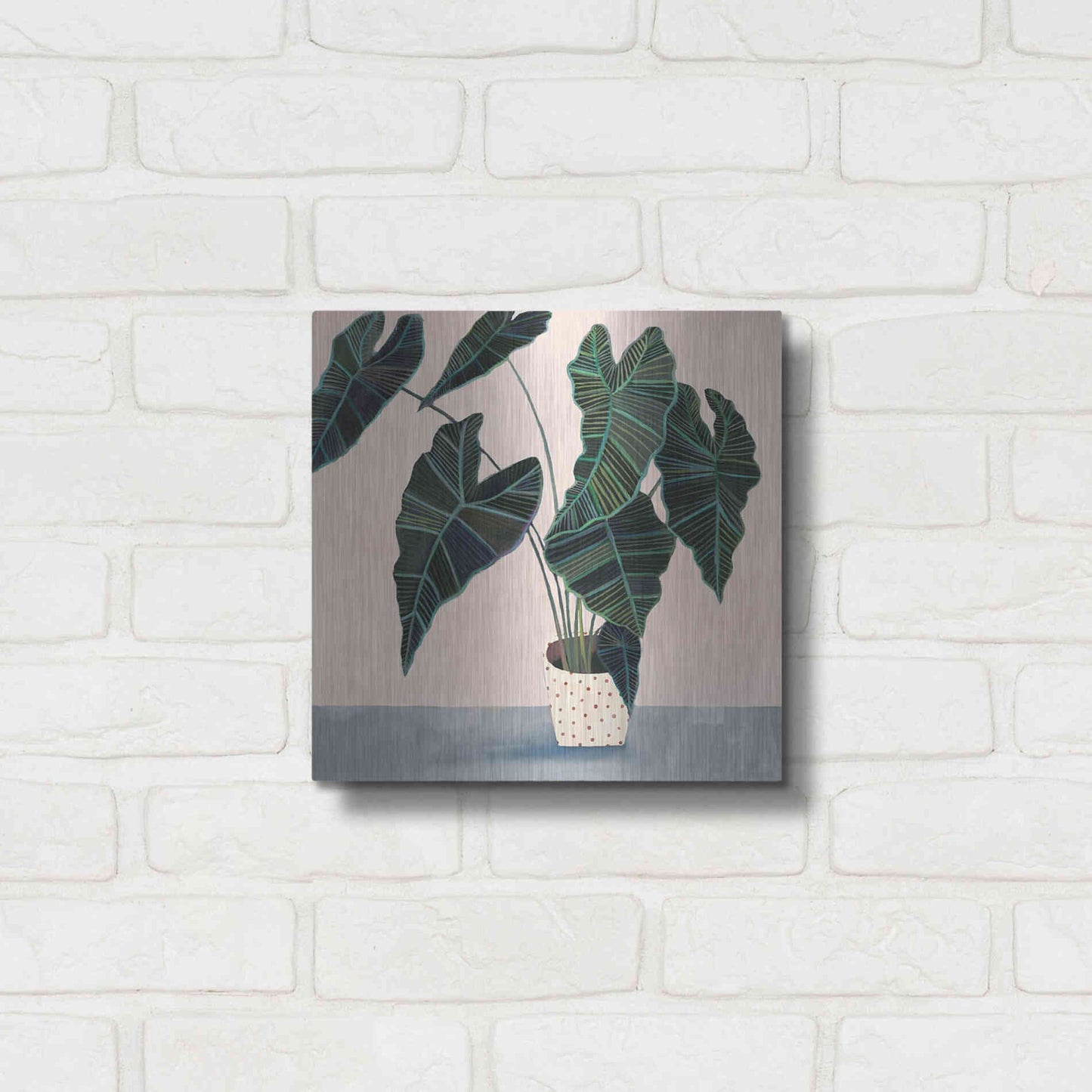 Luxe Metal Art 'Houseplant II' by Victoria Borges Metal Wall Art,12x12