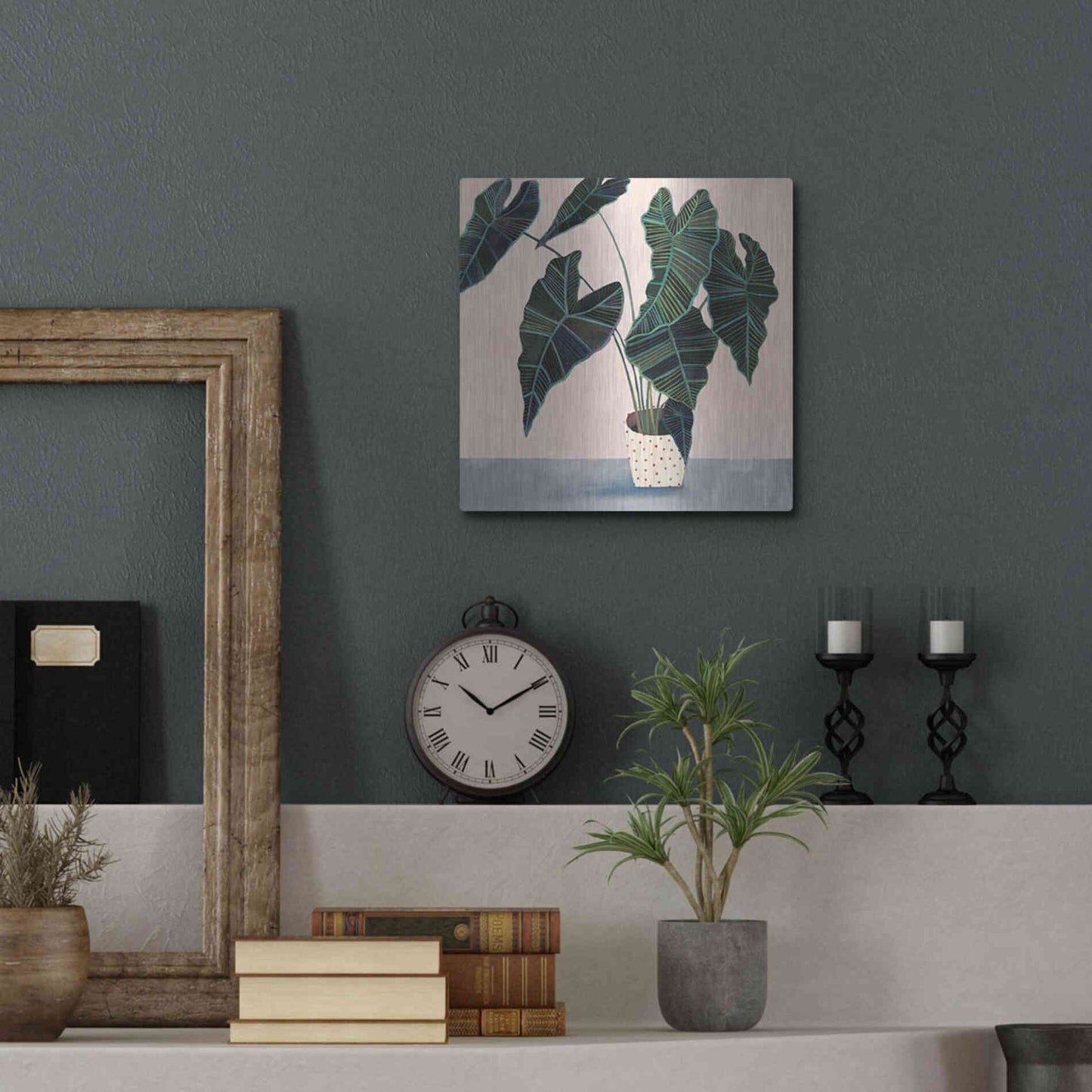 Luxe Metal Art 'Houseplant II' by Victoria Borges Metal Wall Art,12x12