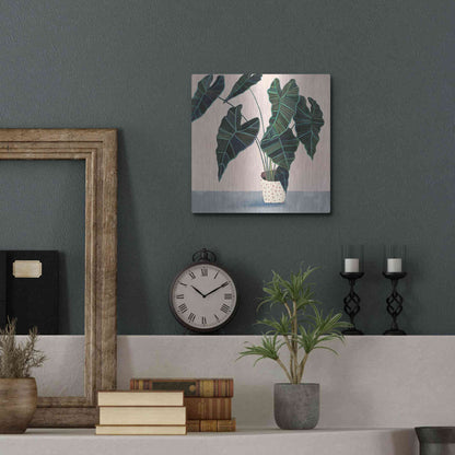 Luxe Metal Art 'Houseplant II' by Victoria Borges Metal Wall Art,12x12