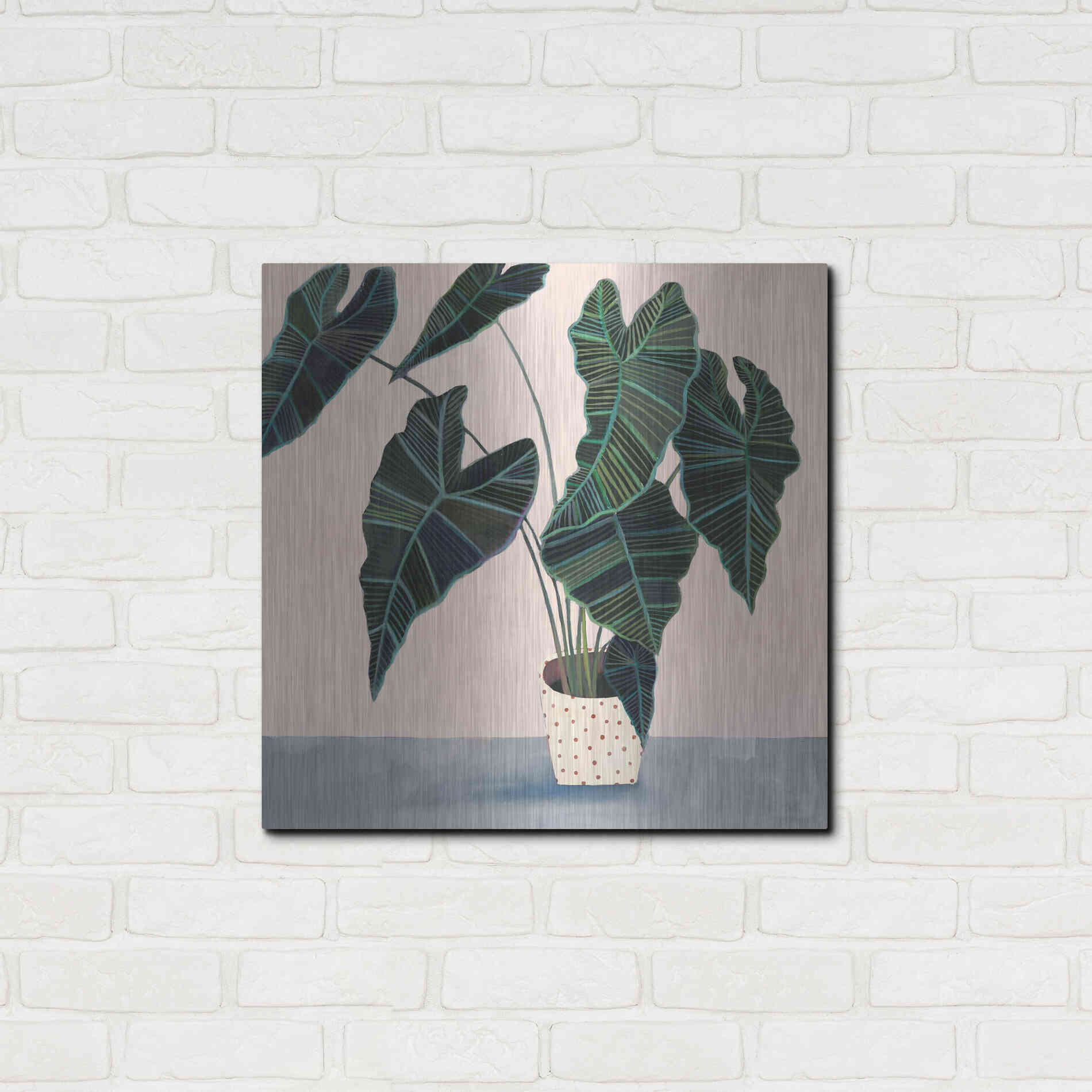 Luxe Metal Art 'Houseplant II' by Victoria Borges Metal Wall Art,24x24