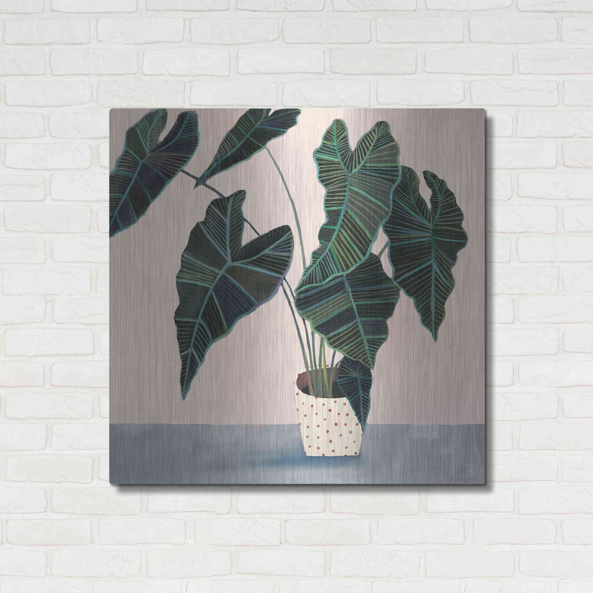 Luxe Metal Art 'Houseplant II' by Victoria Borges Metal Wall Art,36x36