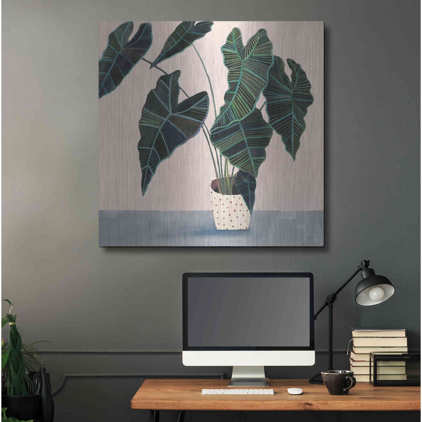 Luxe Metal Art 'Houseplant II' by Victoria Borges Metal Wall Art,36x36