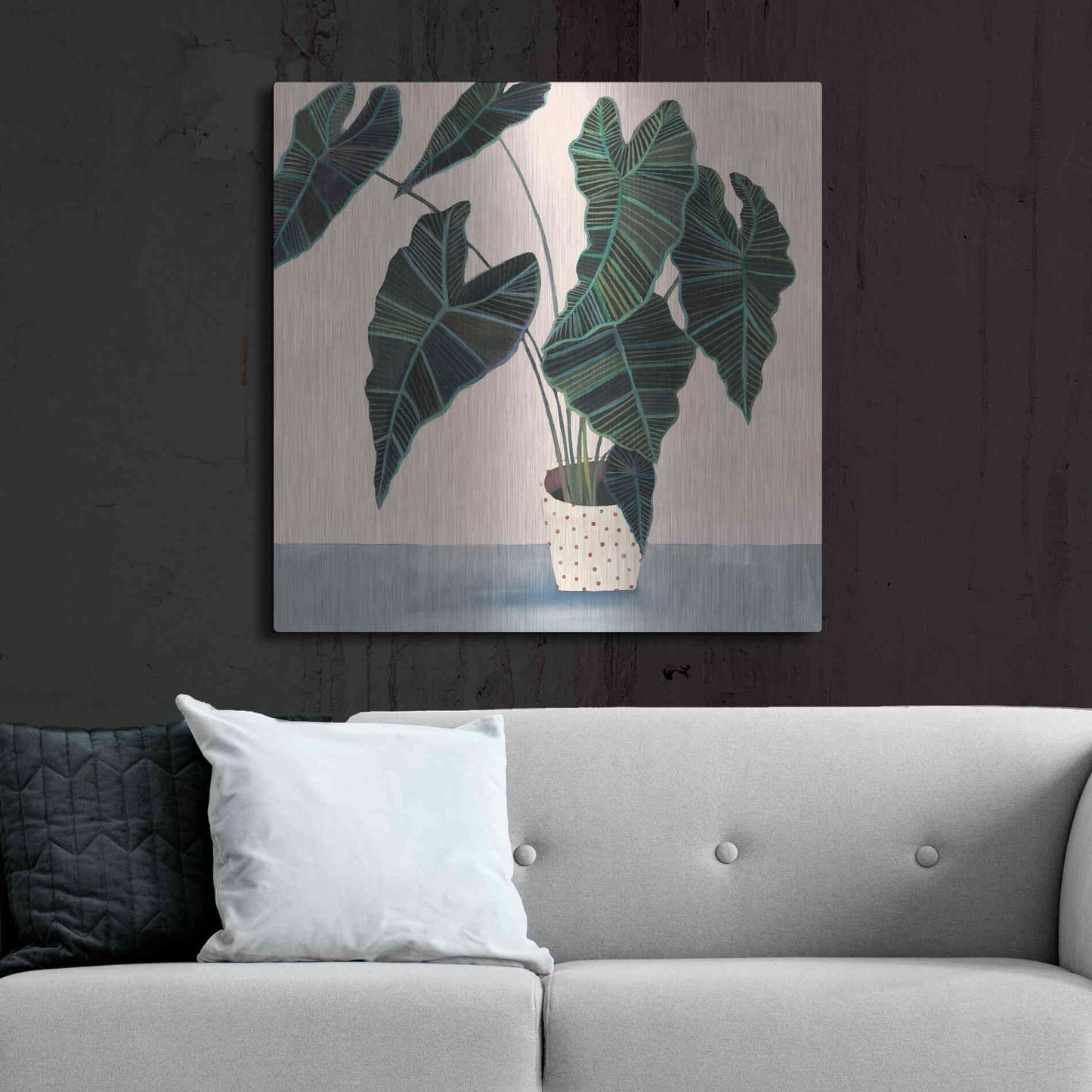 Luxe Metal Art 'Houseplant II' by Victoria Borges Metal Wall Art,36x36