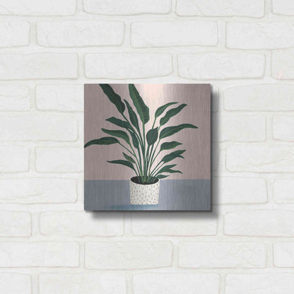 Luxe Metal Art 'Houseplant IV' by Victoria Borges Metal Wall Art,12x12