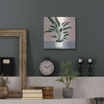 Luxe Metal Art 'Houseplant IV' by Victoria Borges Metal Wall Art,12x12